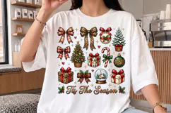 Tis the Season Christmas PNG, Preppy Leopard Holiday PNG Product Image 3