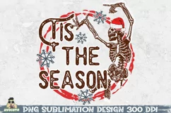 Tis the season PNG, retro christmas sublimation design Product Image 1