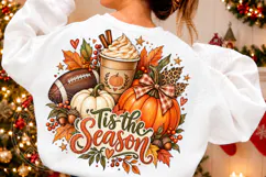Tis the Season Fall Pumpkin Football Png Product Image 2