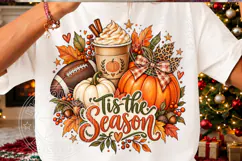 Tis the Season Fall Pumpkin Football Png Product Image 3