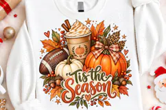 Tis the Season Fall Pumpkin Football Png Product Image 4