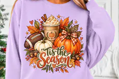 Tis the Season Fall Pumpkin Football Png Product Image 5