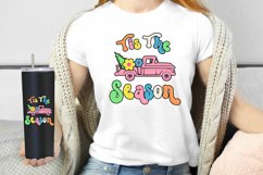 Tis the Season Groovy Christmas Sublimation I Retro Christmas PNG
