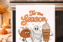 Fall Pumpkin Ghost Coffee Embroidery Design Tis The Season Product Image 3