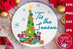 Retro Christmas Svg, Mid Century Sign, Tis The Season Product Image 1