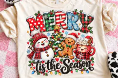 Tis the Season Merry Christmas Cute Snowman Gingerbread Hot Product Image 1