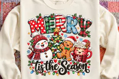 Tis the Season Merry Christmas Cute Snowman Gingerbread Hot Product Image 4