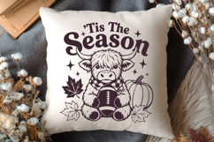 Tis The Season SVG, Fall Football PNG, Highland Cow Design Product Image 3