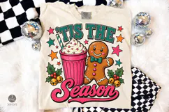 Tis the Season PNG, Gingerbread Hot Cocoa Christmas Design Product Image 3