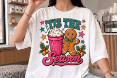 Tis the Season PNG, Gingerbread Hot Cocoa Christmas Design Product Image 1