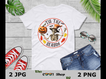 Tis The Season Png, Pumpkin Spice Png, Autumn Skull Png Product Image 3