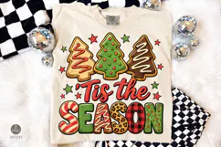 Tis the Season PNG, Retro Christmas Cookie Lettering Product Image 2