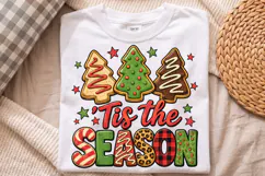 Tis the Season PNG, Retro Christmas Cookie Lettering Product Image 4
