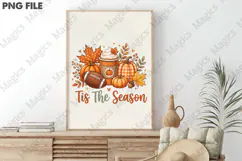 Tis the Season Pumpkin Football PNG Product Image 3