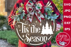 Tis The Season Christmas Round Sign Svg Product Image 1