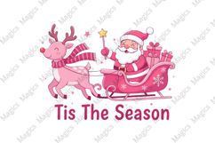Tis the Season,Santa Reindeer Sleigh Png Product Image 1