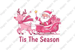Tis the Season,Santa Reindeer Sleigh Png Product Image 1