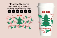 tis the season starbucks 16oz hot cup tumbler wrap svg presized template for tumbler grande suitable for cricut and silhouette