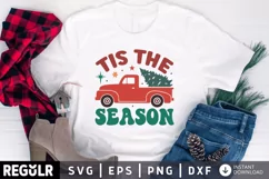 Tis the season SVG, Retro Christmas SVG Design Product Image 1