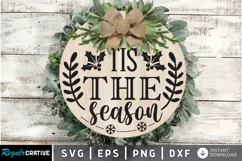 Tis the season SVG, Christmas Door SVG Design Product Image 1