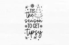Tis the season to get tipsy SVG, Christmas Wine SVG Design Product Image 3