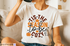 Tis The Season To Be Cozy SVG Halloween Quotes PNG Design Product Image 3