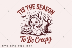Tis The Season To Be Creepy SVG PNG, Spooky SVG, Retro Funny Product Image 1