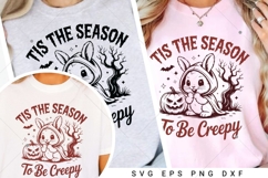 Tis The Season To Be Creepy SVG PNG, Spooky SVG, Retro Funny Product Image 2