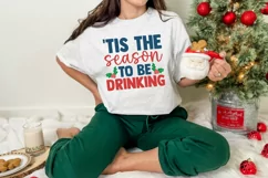Tis The season to be drinking SVG, Merry Christmas SVG Product Image 3
