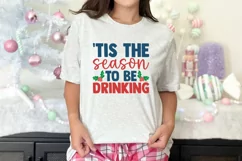 Tis The season to be drinking SVG, Merry Christmas SVG Product Image 2