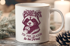 Tis the Season to be Feral SVG, Funny Raccoon Christmas PNG Product Image 3