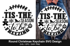 Tis the season to SVG - Round Christmas Keychain Design Product Image 1