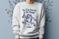 Tis the Season to Be Hoppy SVG PNG | Funny Christmas Frog Product Image 3