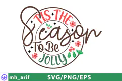 ’Tis The Season To Be Jolly SVG Fun Christmas Holiday Cut Product Image 2