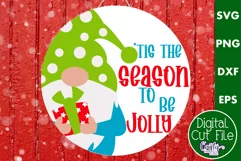 Colorful Christmas Round Sign, Tis The Season To Be Jolly Product Image 1