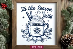 Tis the Season to Be Jolly SVG | Christmas Mug Winter Design Product Image 1