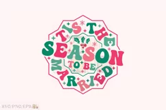 Tis the Season to Be Married Retro SVG T-shirt Design Product Image 1