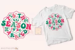 Tis the Season to Be Married Retro SVG T-shirt Design Product Image 2
