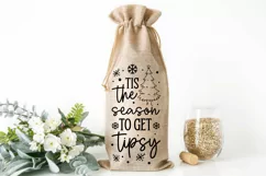 Tis the season to get tipsy SVG, Christmas Wine SVG Design Product Image 2