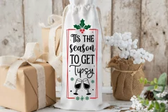 Tis the season to get tipsy SVG, Christmas Wine SVG Design Product Image 2