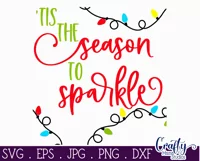 Tis The Season To Sparkle Christmas Farmhouse Sign Svg Product Image 2