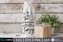 Tis the season to get tipsy SVG, Christmas Wine SVG Design Product Image 1