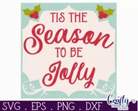 Retro Christmas Svg Sign, Tis The Season Holiday Cut File Product Image 2