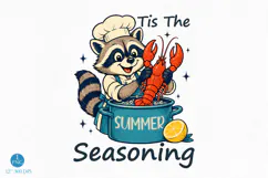 Tis The Seasoning PNG, Crawfish Boil Summer Raccoon Product Image 1