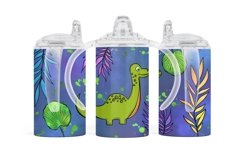 12oz Kids Skinny Tumbler | Dinosaur Tumbler Wrap Product Image 3
