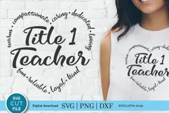 Title 1 teacher svg, a Title One svg for remedial reading