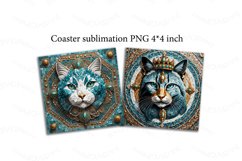 Tile cat coaster printable Mosaic cat image for sublimation Product Image 1