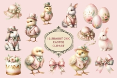 12 Shabby Chic Easter clipart PNGs Product Image 1