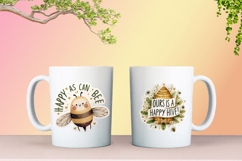 12 cute Bees Motivational Stickers PNG Product Image 3