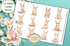 12 Kitchen Rabbit Stickers PNGs and JPEG Product Image 1